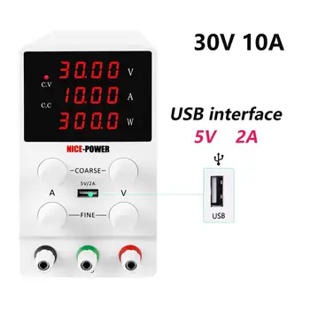 

NICE-POWER 30V 10A 4 digits white black LAB DC switching power supply 60V 5A adjustable source voltage and current stabilizer