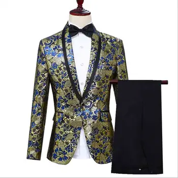 

2 Piece Set Suit Male Victorian Medieval Vintage Blazer Jacket Suit Male Halloween Cosplay Prince Costume For Men Plus Size 2XL