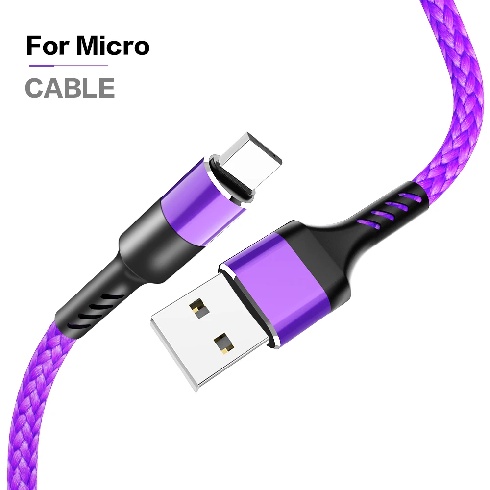For Micro Purple USB кабель 3A быстрое зарядное устройство usb type C Micro USB кабель для samsung huawei Xiaomi LG Oppo Honor мобильный телефон type c кабель 3 м - Цвет: For Micro Purple