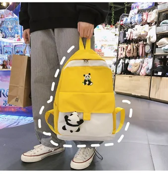 

Summer style simplicity Schoolgirl backpack backpack canvas colorblock backpack