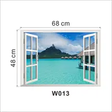 Zy041 стиль 3D поддельные окна вид на море спальня гостиная стены клейкая бумага водонепроницаемый съемный
