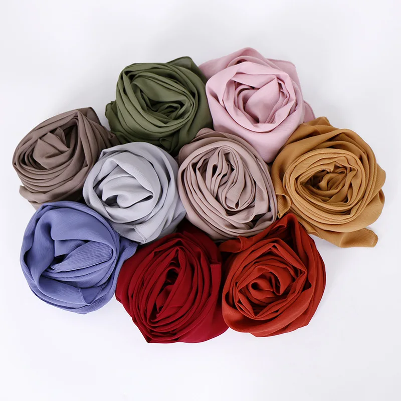 25 Colors Women Soft Long Scarf Muslim Hijab Shawl Wrap Chiffon Islamic Turban Headscarf Bandanas Ramadan Large Scarves 180*75cm