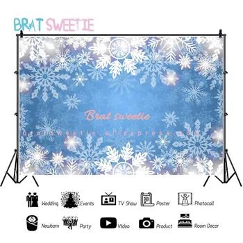 

Ice Queen Princess Party Snowflake Backdrop for Photography Vinyl Background Winter Birthday Party Decorations Kids Wall Decor