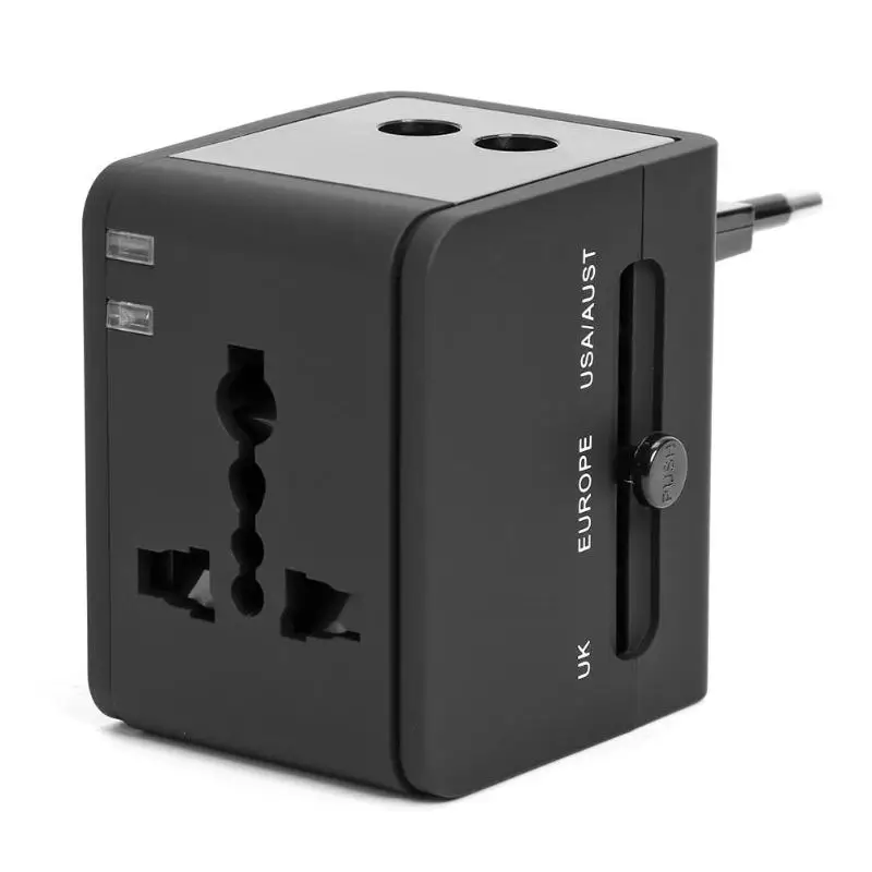 Многофункциональная Универсальная переходная вилка адаптер с двумя usb-разъемами для путешествий защита от детей Защитная крышка замок двери