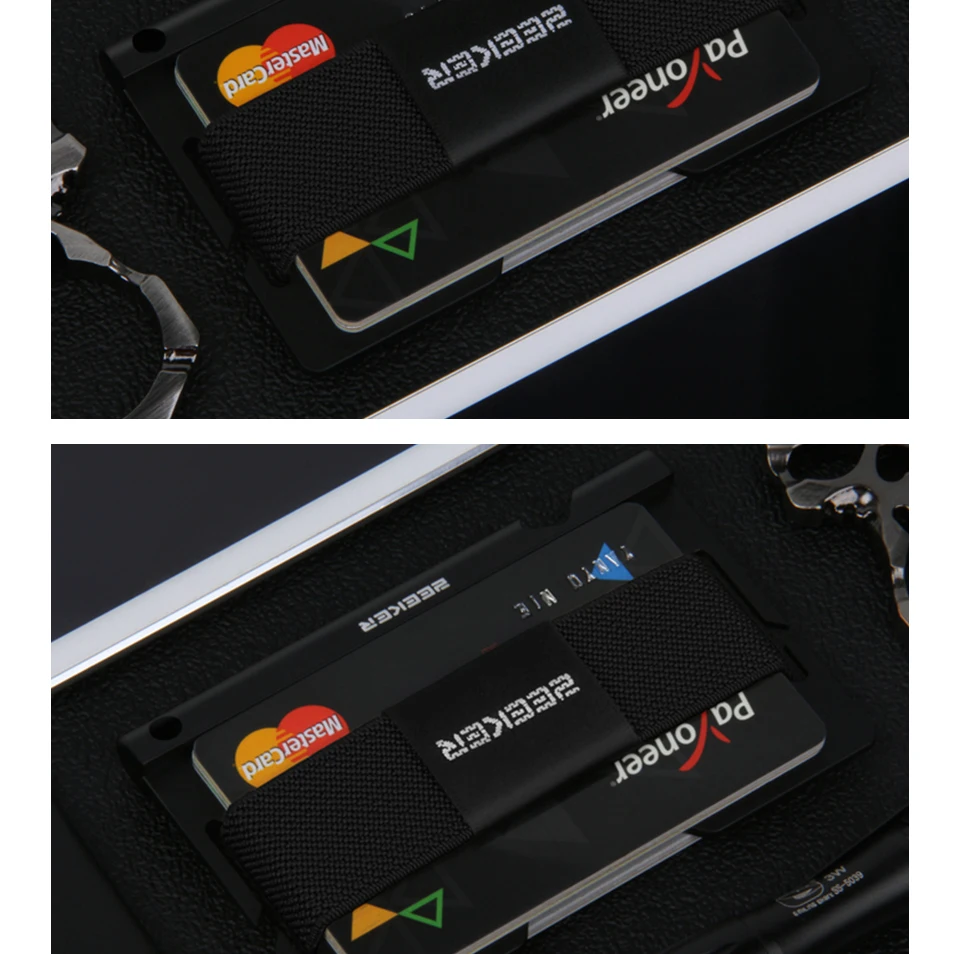 Минималистичный мужской кошелек RFID Блокировка Кредитная карта держатель короткий кошелек Бизнес передний карман бумажник металлический корпус для карт кардхолдер