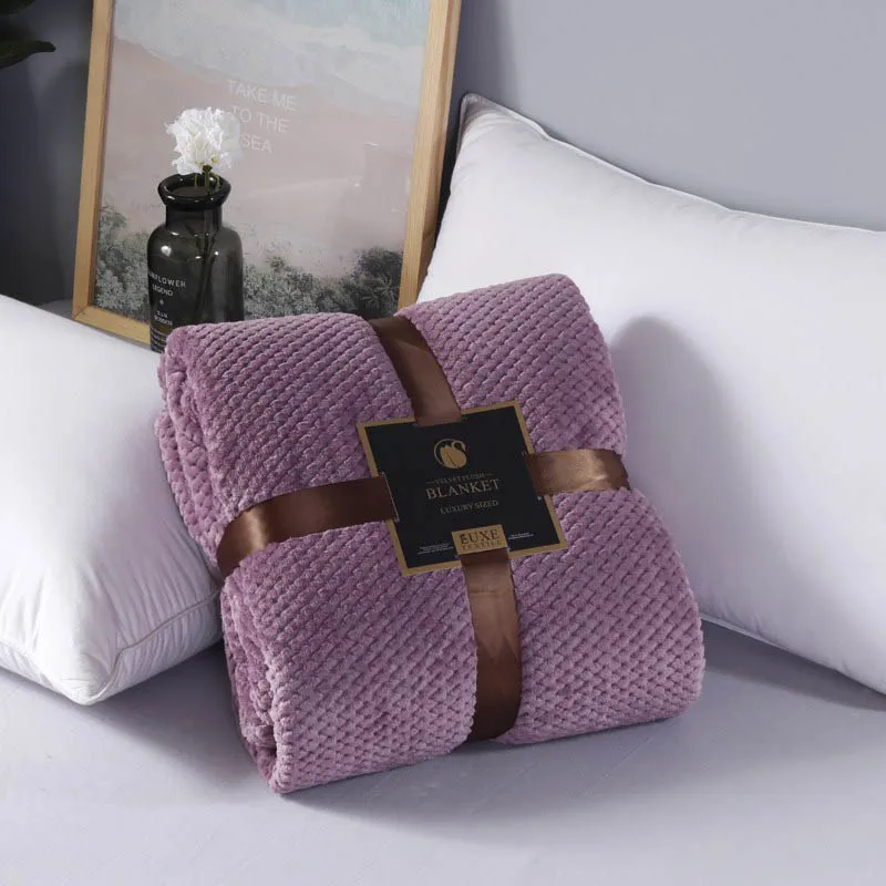 light purple B Зимнее теплое плотное одеяло для кровати, мягкое уютное покрывало s для дивана, плед на диване, покрывало для дивана, зимняя простыня, покрывало - Цвет: light purple B