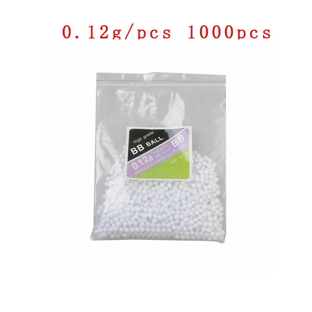 0.12g 1000 pieces BB мяч 0,12 г страйкбол тактический 1000 патронов Пейнтбол Охотничья винтовка ударная пушка патроны стреляющая пуля Рогатка страйкбол мяч - Цвет: 0.12g 1000 pieces