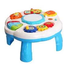 Детский Музыкальный обучающий стол, многофункциональный игровой стол для детей ясельного возраста, красочный светильник, развивающая игрушка для детей