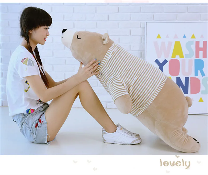 Kawaii туалетный белый медведь, плюшевая кукла, животные, плюшевые игрушки, детское супер-мягкое набивное, пригодное для носки, Подушка-медведь, подарки для детей