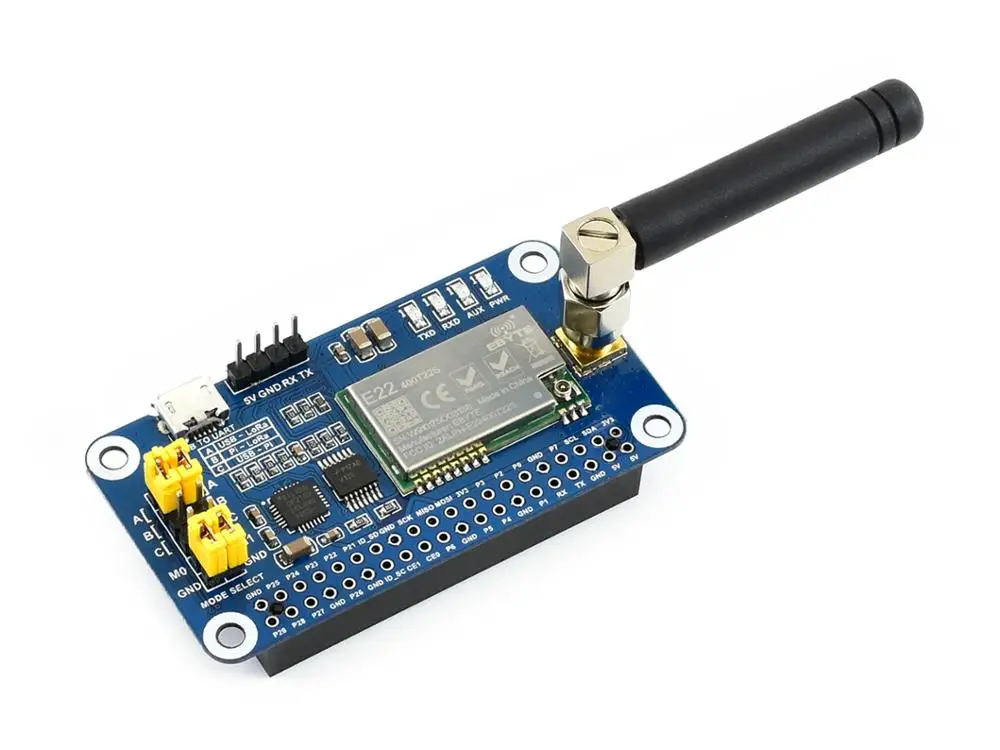 Waveshare- ̿ SX1268 LoRa HAT, Ȯ Ʈ , 470MHz ļ 뿪