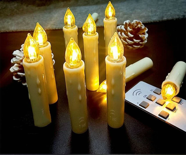 Bougies LED Flamme Vacillante Lumière 24 pcs,Bougies électriques Bougies de  noël pour noël, Arbre de