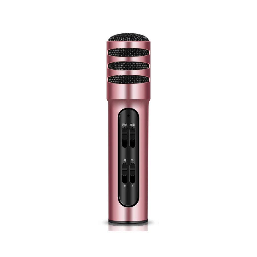 Pink MAMEN профессиональный телефон микрофон конденсаторный микрофон караоке микрофон для живого поет и записывает кардиоидный пикап микрофона - Цвет: Pink