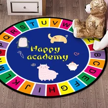 Круглый дверной коврик с алфавитом, ковер для гостиной, ванной комнаты, детской спальни, ковры, компьютерный стул, напольный коврик, декоративный