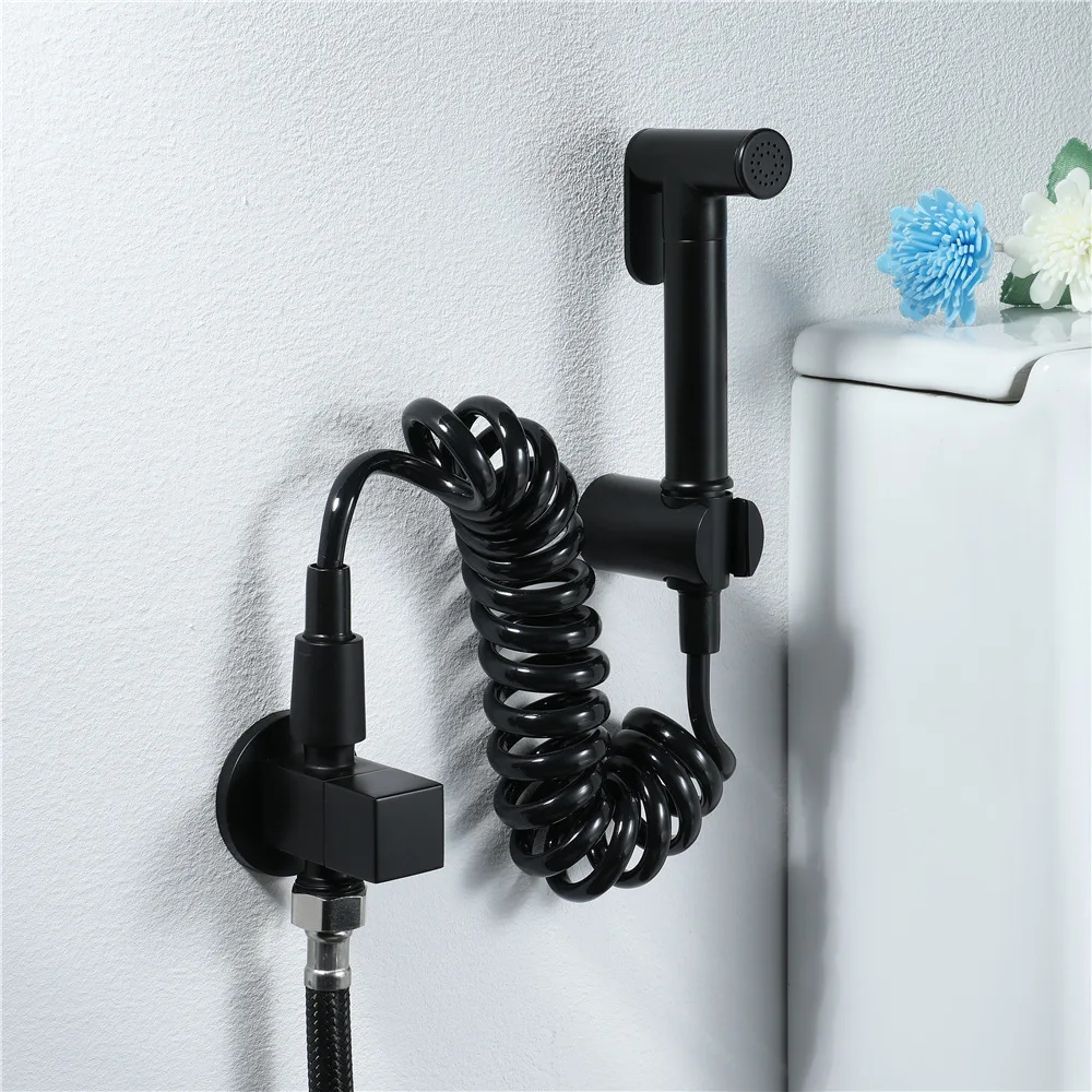 

Copper Black And White with Pattern Bidet Set Single Cold One into Two Chamber Pot Spray Gun Faucet Set Hi09019a