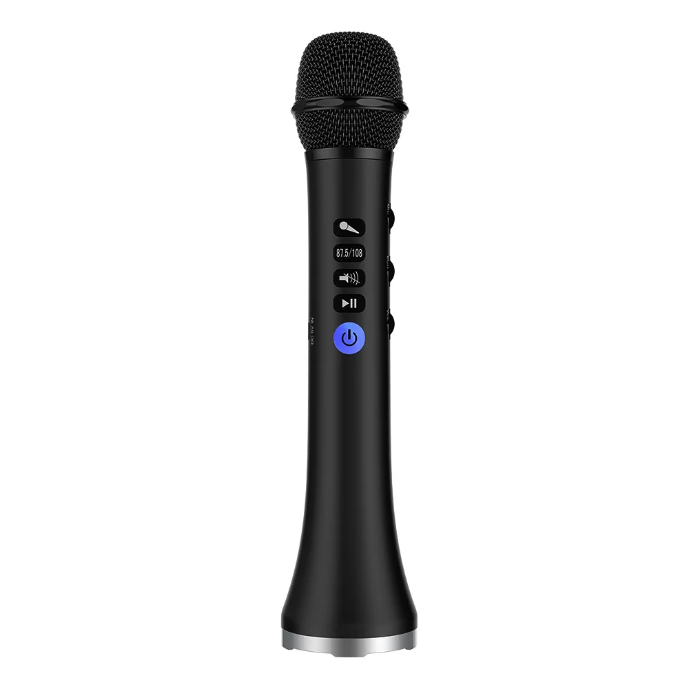 2 в 1 Bluetooth динамик ручной Пение Запись профессиональный караоке микрофон беспроводной портативный KTV плеер для iOS Android - Цвет: Белый