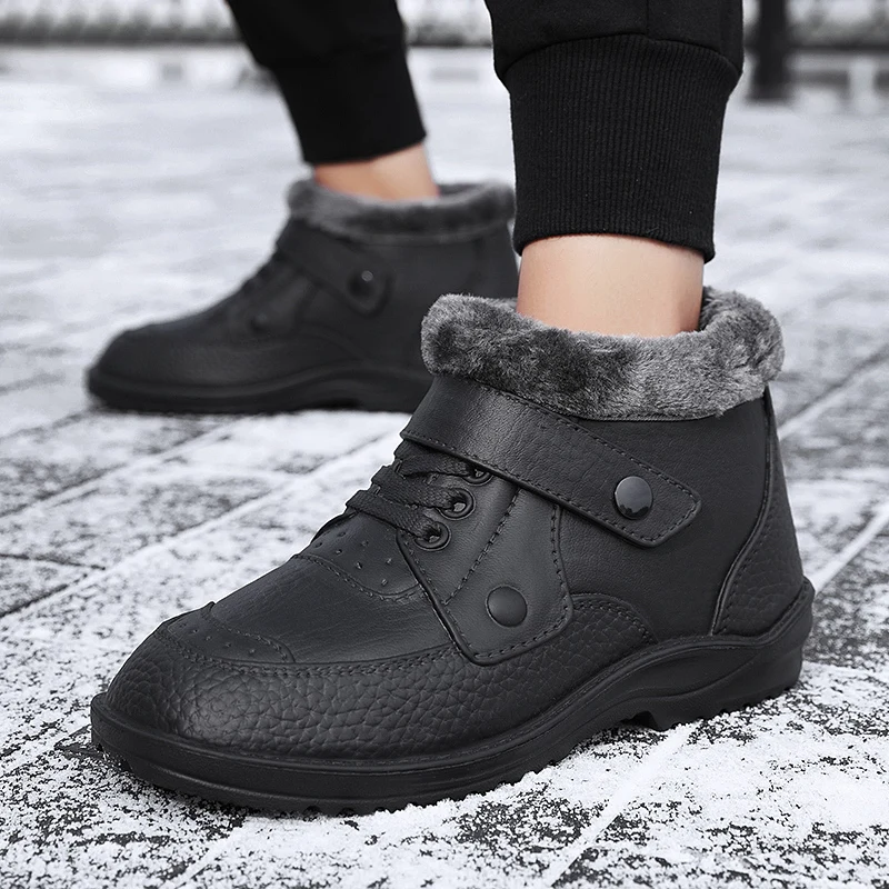 Winter Shoes Snow-Boots Waterproof Botas Men Ankle Fashion Warm Outdoor Plush Hombre