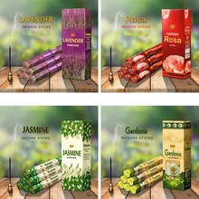 Цветочная индийская палочка, благовония, натуральные индийские ароматические палочки, запах жасмина, лотоса, сандалового запаха, благовония, подходит для керамической горелки