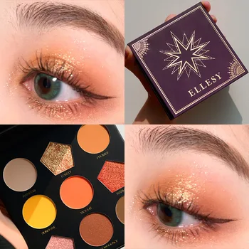 

ELLESY Eyeshadow Palette Matte Nine Square Grid Pearlescent Polarized 9 Color Eyeshadow Palette Eyeshadow