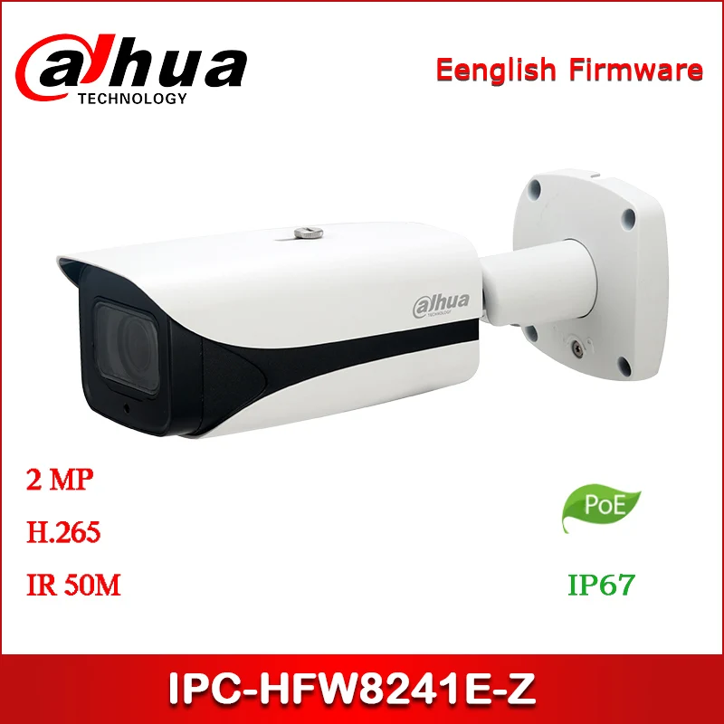 

Dahua IP Camera 2MP IPC-HFW8241E-Z 2.7mm ~13.5mm motorized lens IR AI Bullet Network Camera Support PoE Security Camera