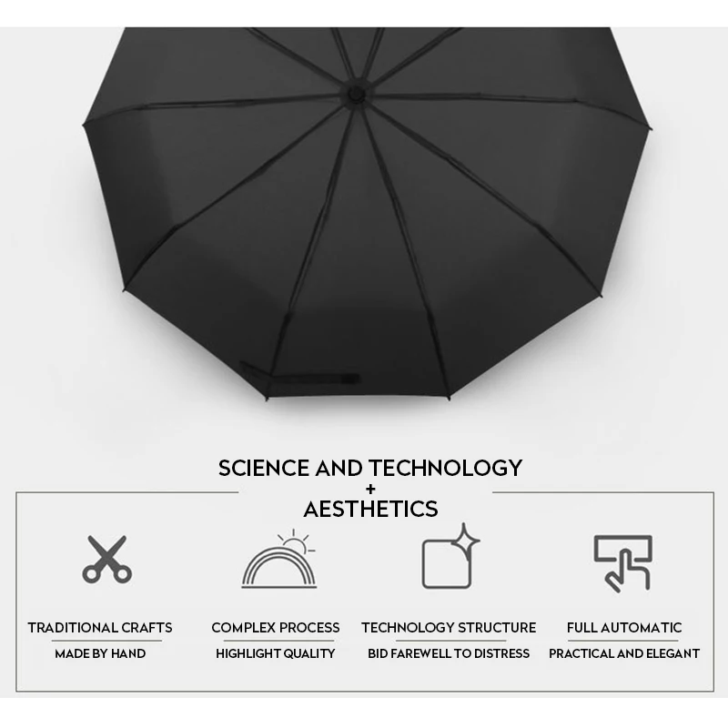 Автоматический складной зонт от дождя, 3 цвета, женский, 10 к, мужской большой зонт с черным покрытием, устойчивый к ветру, рождественский подарок