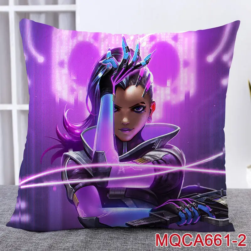 45X45 см аниме игра Overwatch наволочка OW dva Mercy Mei Hanzo Genji Reaper Dakimakura Чехол 3D двухсторонний принт наволочка