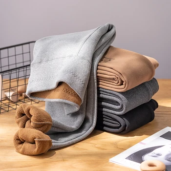 

New 2020 Winter Thicken Velvet Warm Women's Leggings Fleece Slim Stretchy Leggings Fashion Korean Solid Pencil Pants Female