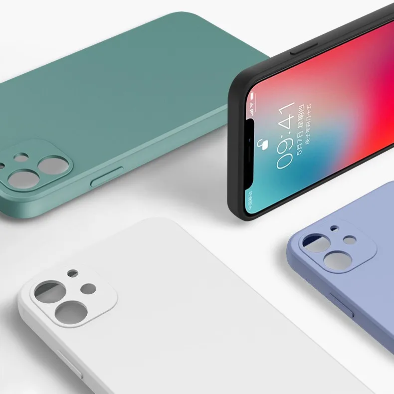 Квадратный чехол из жидкого силикона для iPhone 11 Pro Max XR X Xs гладкий накладка apple 7 8 6 6s