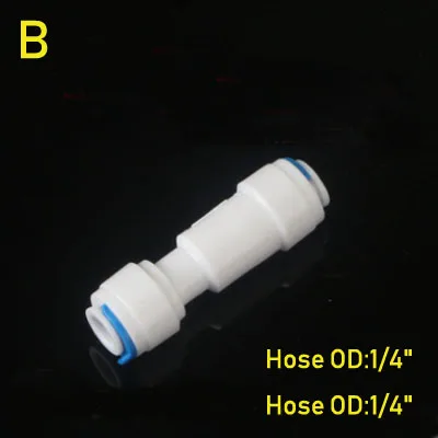 RO колено воды/равный прямой обратный клапан быстрого соединения фитинг 1/" OD шланг система обратного осмоса пластиковая труба соединитель - Цвет: B