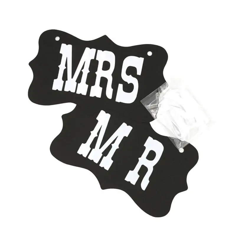 1 компл. Украшение в виде пары шикарный креативный MR& MRS Ретро подвесной Декор бандаж баннер стул знак фото реквизит для влюбленных пар