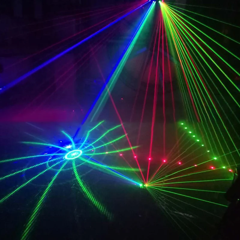

6 Lens Scan Lasers Light Line Beam Scans Music Show DMX DJ Dance Combinations Gobos Projector Indoor Bar Coffee Xmas TN8