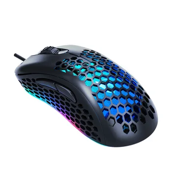 

VODOOL T-WOLF G540 Gaming Mouse USB Wired 6 Buttons Honeycomb Holes 4-Color Breathing Light Optical Mice for PC Gamer