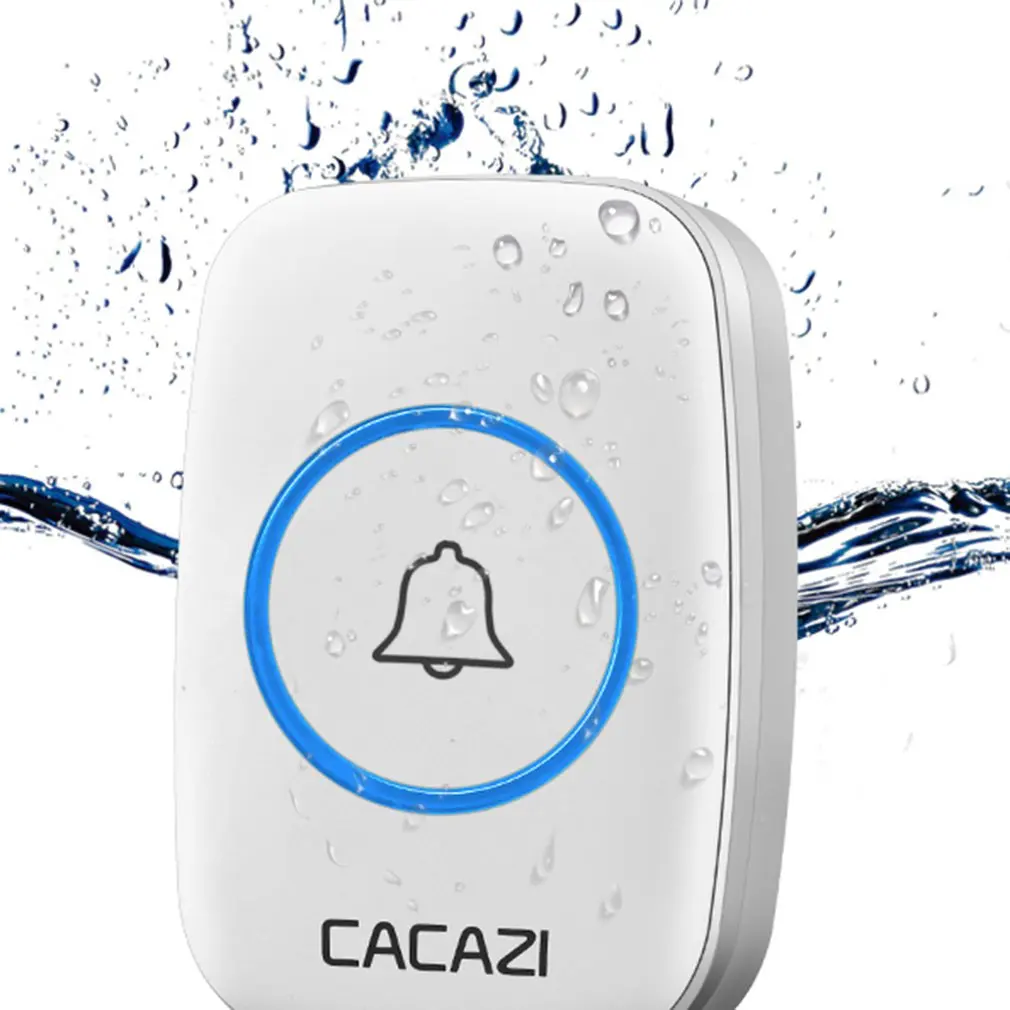 

CACAZI New Wireless Doorbell Waterproof 300M Remote EU AU UK US Plug smart Door Bell Chime battery 1 2 button 1 2 3 receiver AC