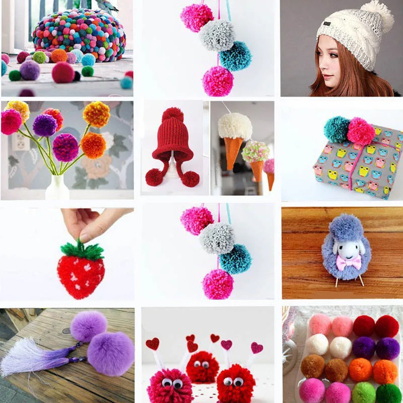 Новые 8 шт./компл. 4 Размер Pom Poms чайник и майка с помпонами, с цветочным принтом ткацкая игла Вязание DIY Инструменты для украшения свадьбы, дома, вечерние украшения инструменты