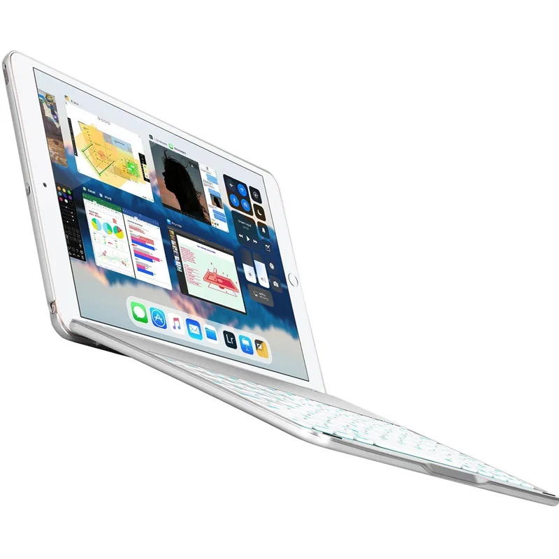 Чехол для клавиатуры iPad для нового iPad, iPad, iPad Pro 9,7, iPad Air 1 и 2-Bluetooth Съемная Тихая клавиатура