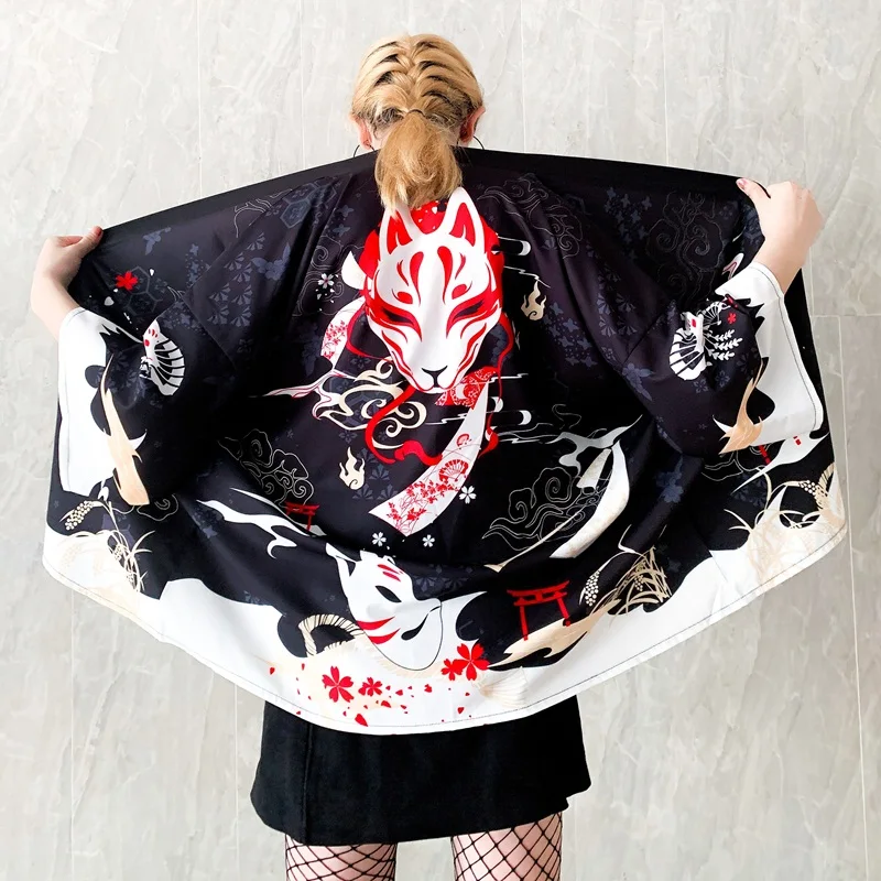 Japanese Kimono Japanese Kimono Cardigan Japanese Kimono Shirt Kimono Women Haori Yukata Female Japanese Kimono Cardigan Cosplay Kawaii Soft Girl Shirt Japan Clothes Women's Shirt