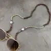 Boho Wood Beads Eyeglass Chains with Silver Ball Metal Sunglasses Reading Glasses Chain Eyewears Cord Holder Neck Strap Rope 1