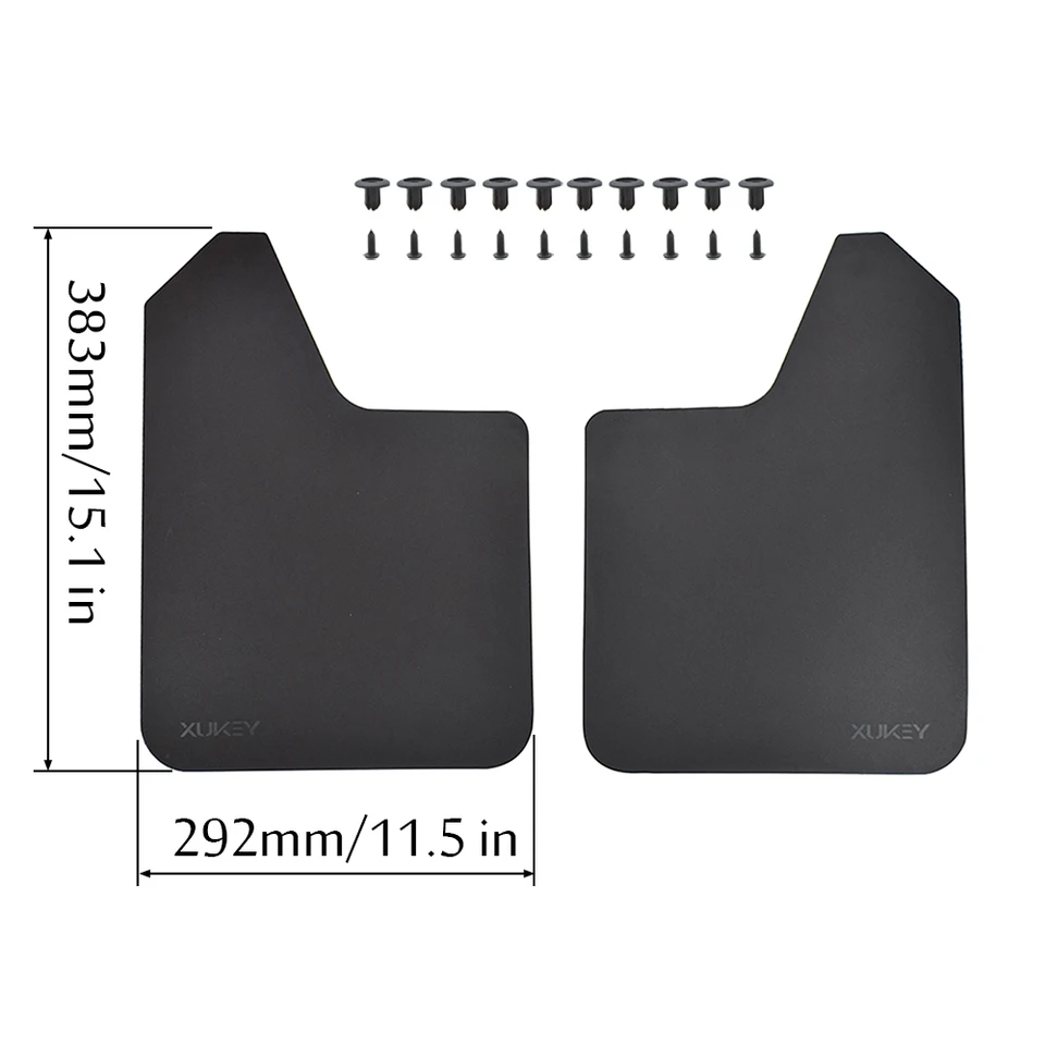 Hexautoparts Universal 4x Mud Flaps Splash Guards – Carbon Fiber Look, Fit Ford F-150, F-250, Pickups, SUVs – With Hardware