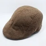 coffee Мужской однотонный хлопок анти-загара Классический Гольф Newsboy винтажный Ретро пляжный козырек шерстяная шапка елочка Duckbill картуз - Цвет: coffee