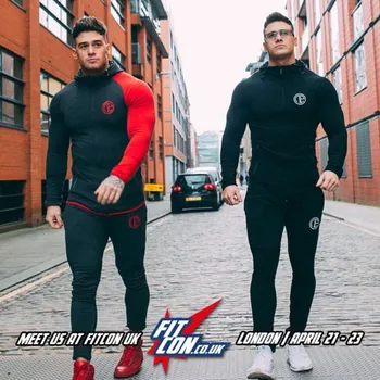 

2020 autumn and winter running clothes men's hoodie + pants sportswear suit MMA men's gym jogging fitness training sportswear