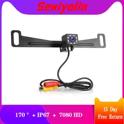 Cámara de visión trasera para coche, piezas de automóvil, visión nocturna 170, visión amplia, placa, impermeable IP67, 170 grados