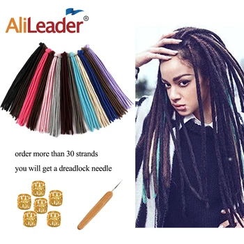 

Alileader Natural Soft Handmade Dreadlocks Hair Extension Synthetic Crochet Braiding Hair Extensions For Men Women Hip-Hop Style