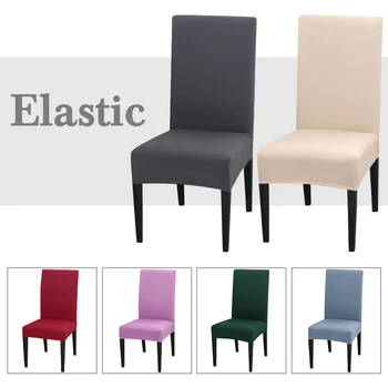 

New Solid Color Chair Cover Spandex Stretch Elastic Slipcovers Chair Covers White For Dining Room Banquet Hotel Kitchen Wedding
