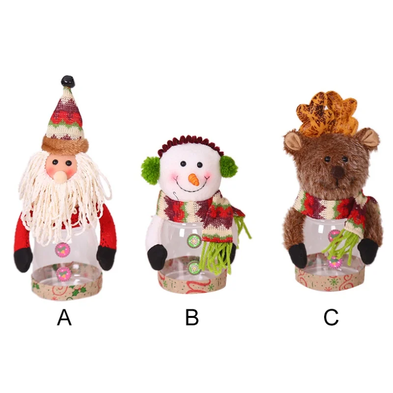 

Clear Plastic Christmas Holiday Jar Container Ornament Candy BoxGift Bottle Holder Xmas Ornament Holiday Par Decorative Storage