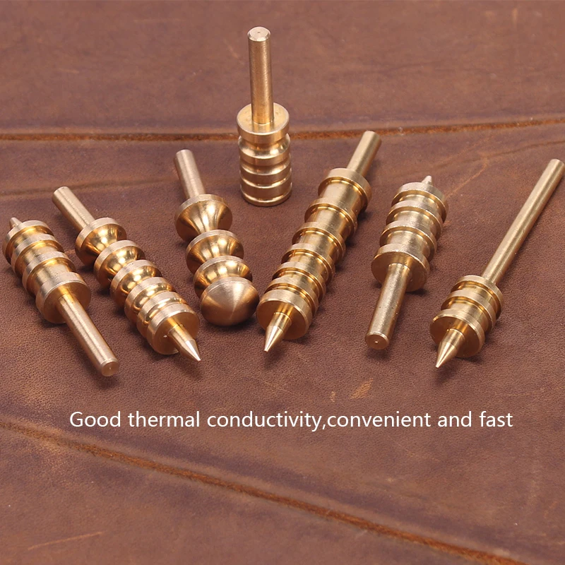 Leather Craft Tool Leather Brass Soldering Iron Tip Polishing Tool DIY Leather Craft Burning Edge Pressing Edge Banding Machine Line Branding Tool