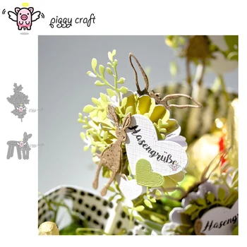 

Piggy Craft metal cutting dies cut die mold Leaf rabbit decoration Scrapbook paper craft knife mould blade punch stencils dies