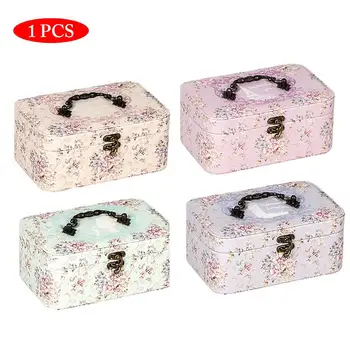 

Jewelry Storage Box Large Capacity Double Storage Box Earring Ring Organizer Jewelry Box Carrying Case Desktop Decoration