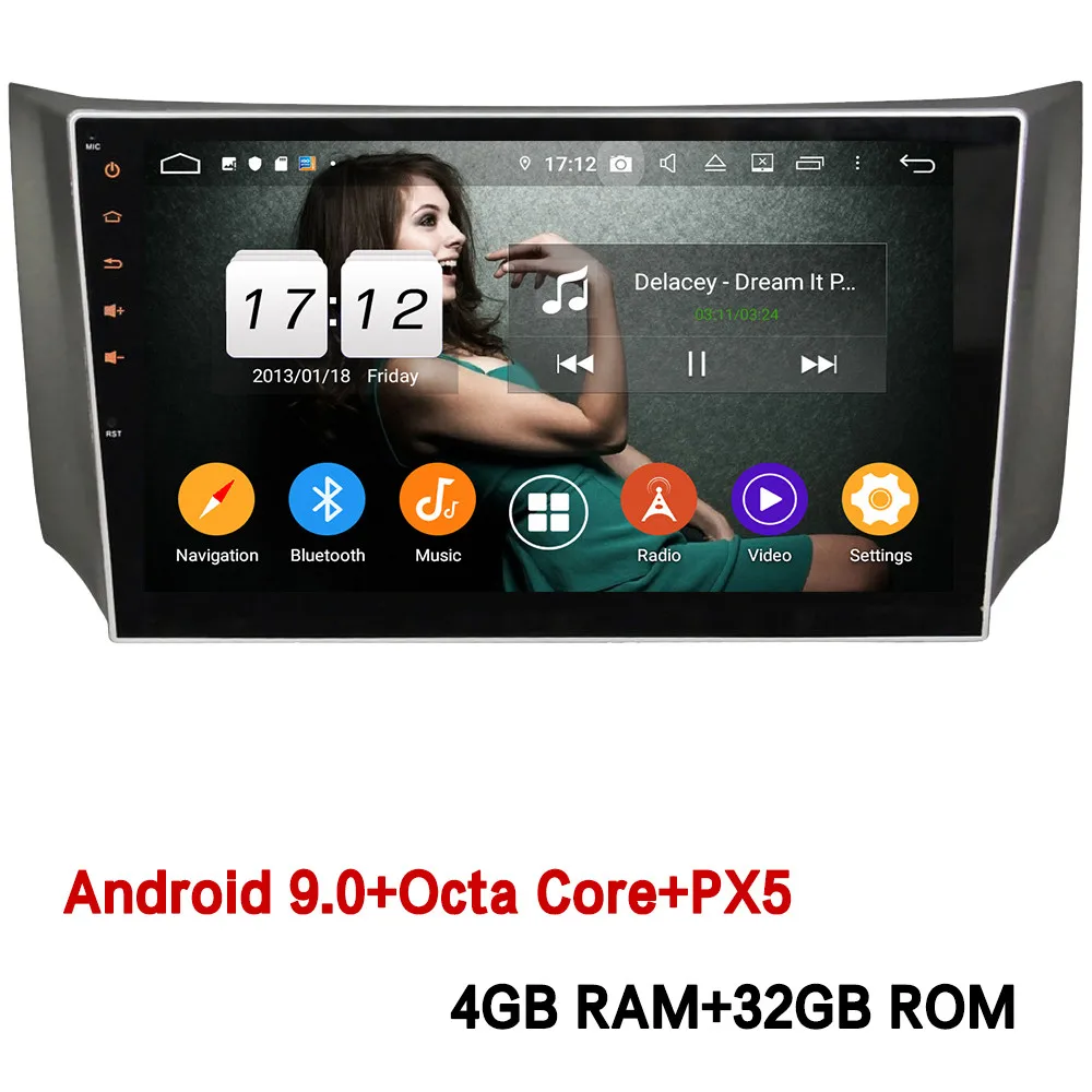 Klyde 10," ips 4G Android 9 Восьмиядерный 4 Гб ОЗУ 64 Гб ПЗУ DSP автомобильный dvd-плеер радио gps ГЛОНАСС для Nissan Sylphy B17 Sentra Pulsar - Цвет: 4GB RAM x 32GB ROM