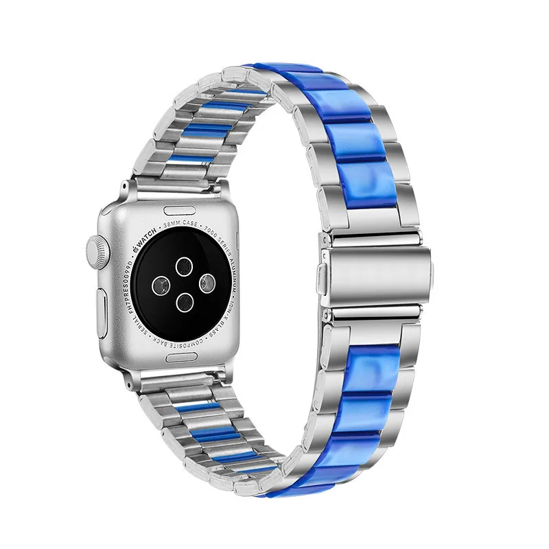 Нержавеющая сталь ремешок для наручных часов для Apple Watch Series 5/4 44/40 мм имитация Керамика браслет ремешок для наручных часов iWatch, ремешок 3/2, 38, 42 мм, версия