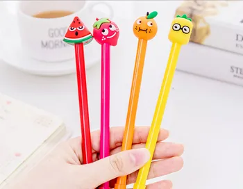 

Wholesale Creative Cartoon Fruit Gel Pen 0.5mm 100pcs/Lot Office Black Signature Pen Writing Tool Student Stationery GP 276