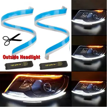 

2 Pcs LED Stripes Turn Signal Switchback Indicator DRL Daytime Running Lights US Car Lights Accessories Signal Lamp
